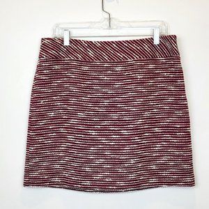 Ann Taylor LOFT Outlet Burgundy Textured Tweed Mini Skirt, Size 12 Petite, NWT